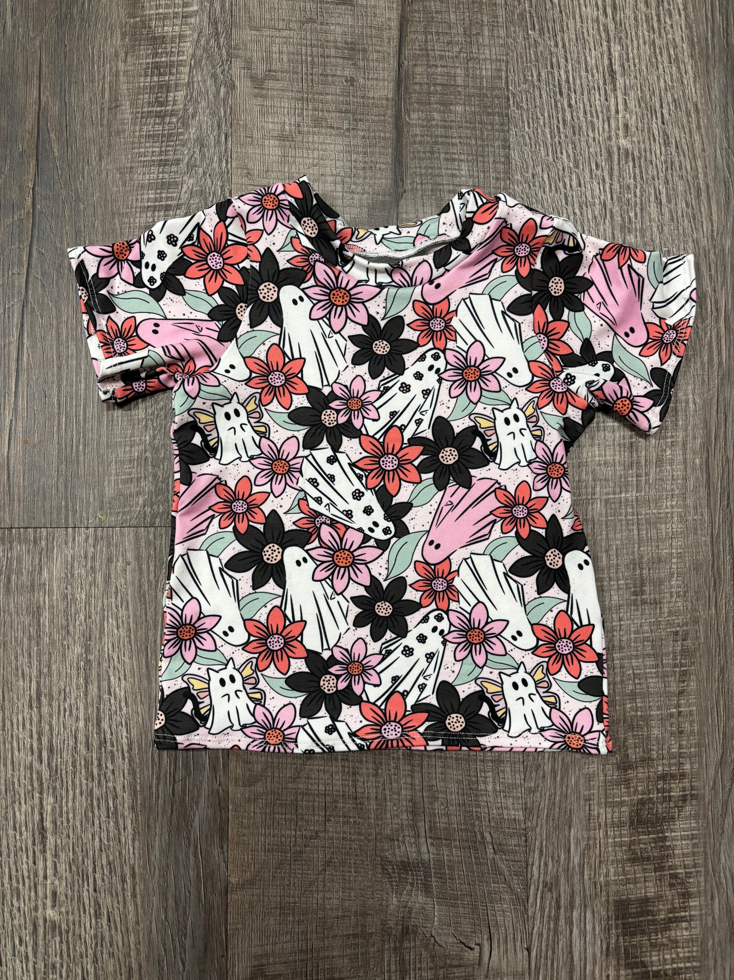 Floral ghost- 12m jelly shirt