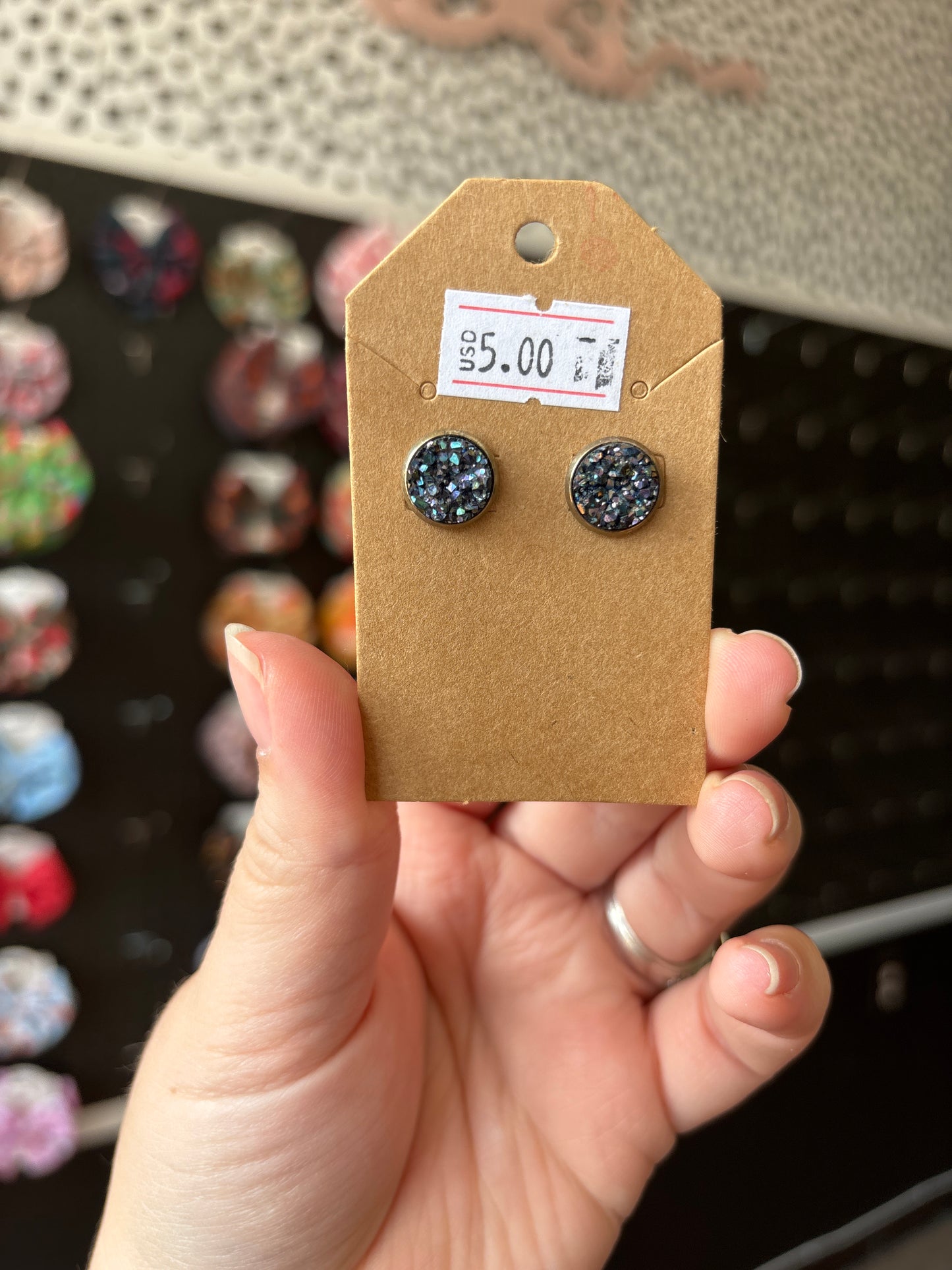 Black & Purple Durzy 10mm Stud Earrings