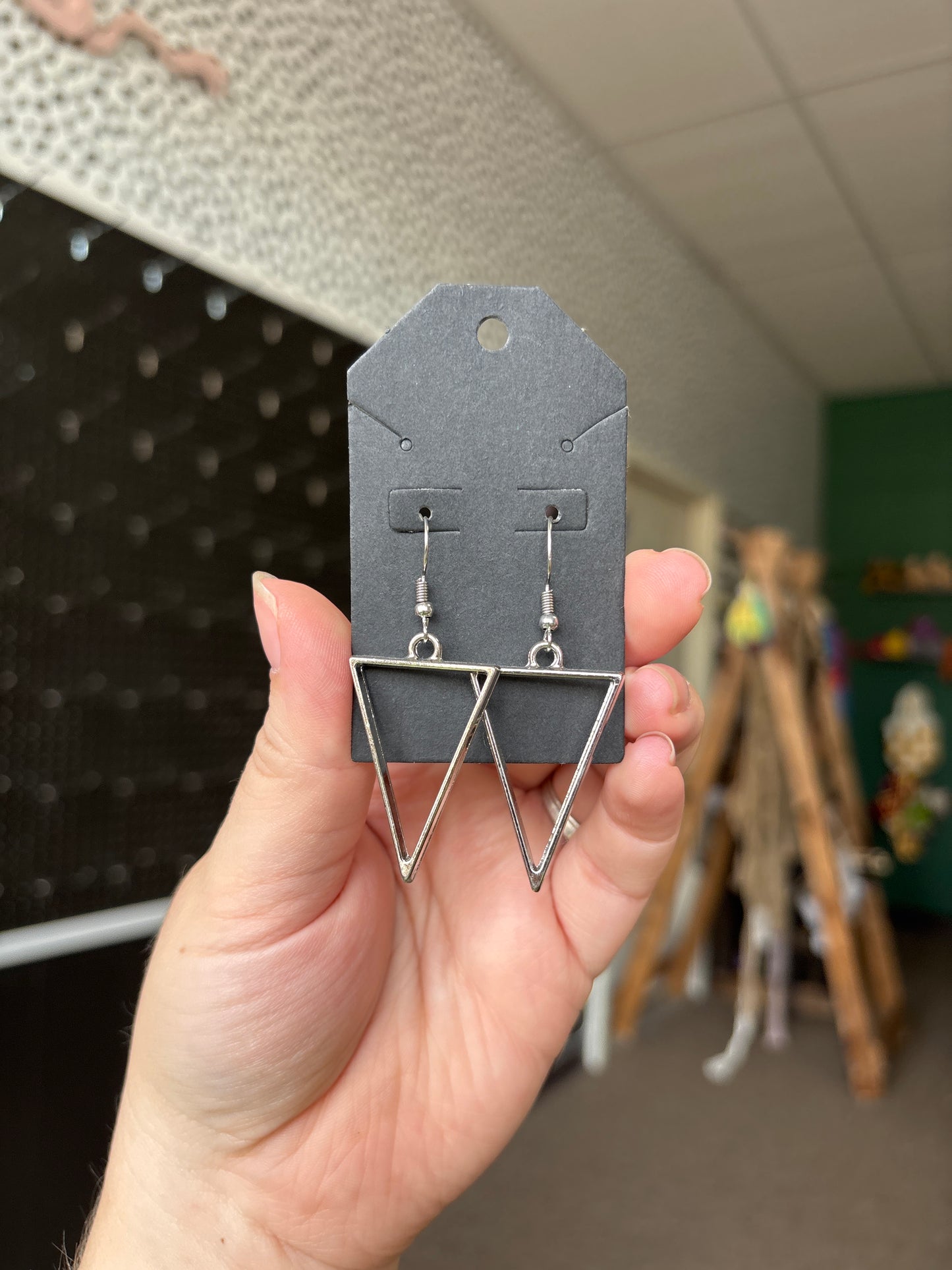 Triangle dangle earrings