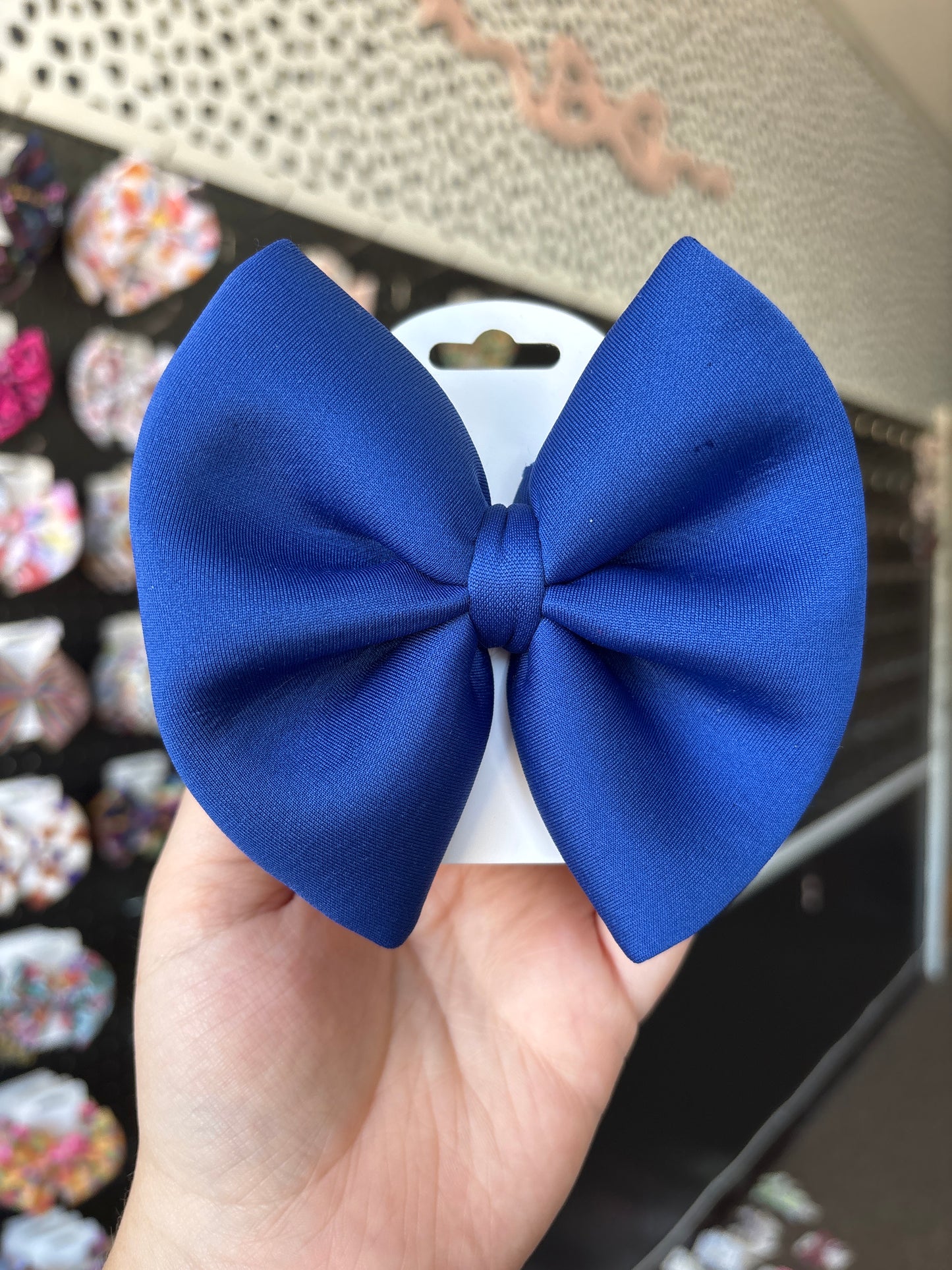 Blue puff bow