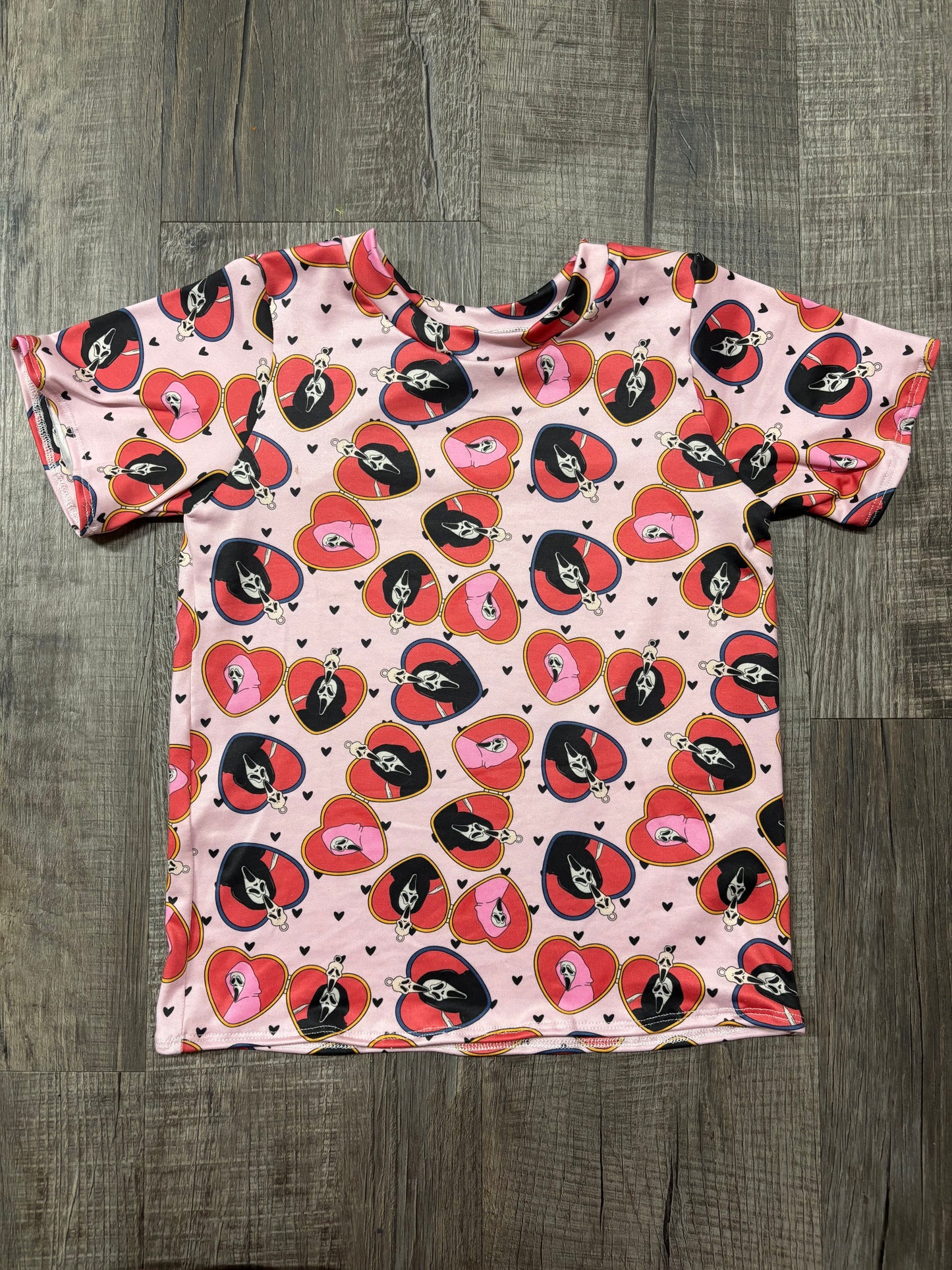 Ghost face hearts- 5t jelly shirt