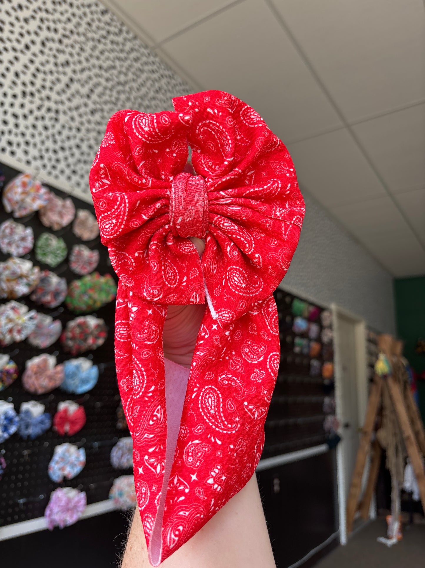 Red paisley messy toddler wraps
