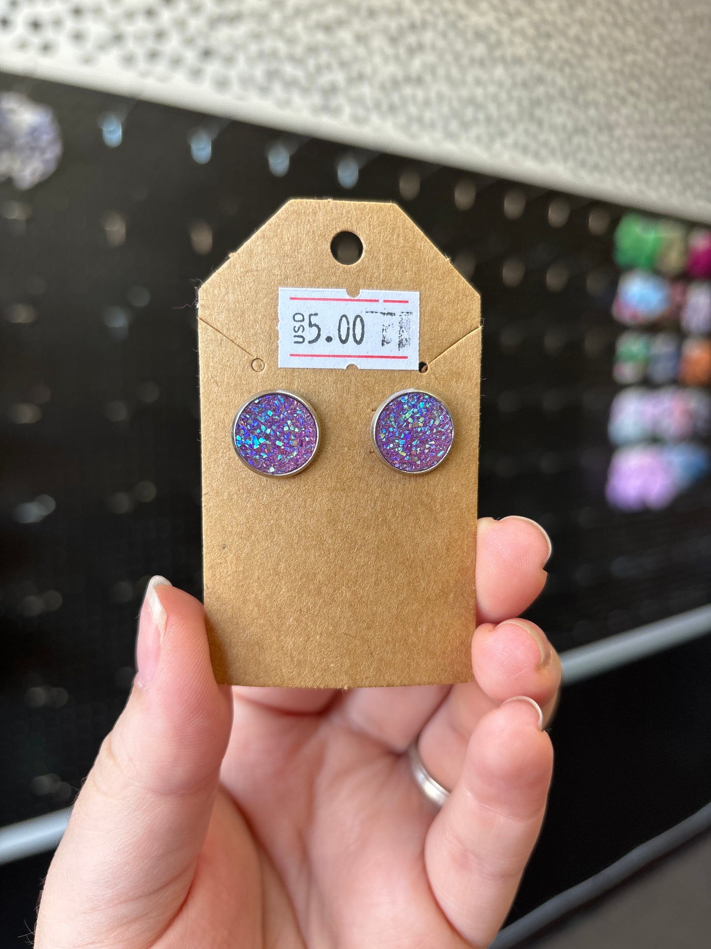 Icy purple Durzy 12mm earrings