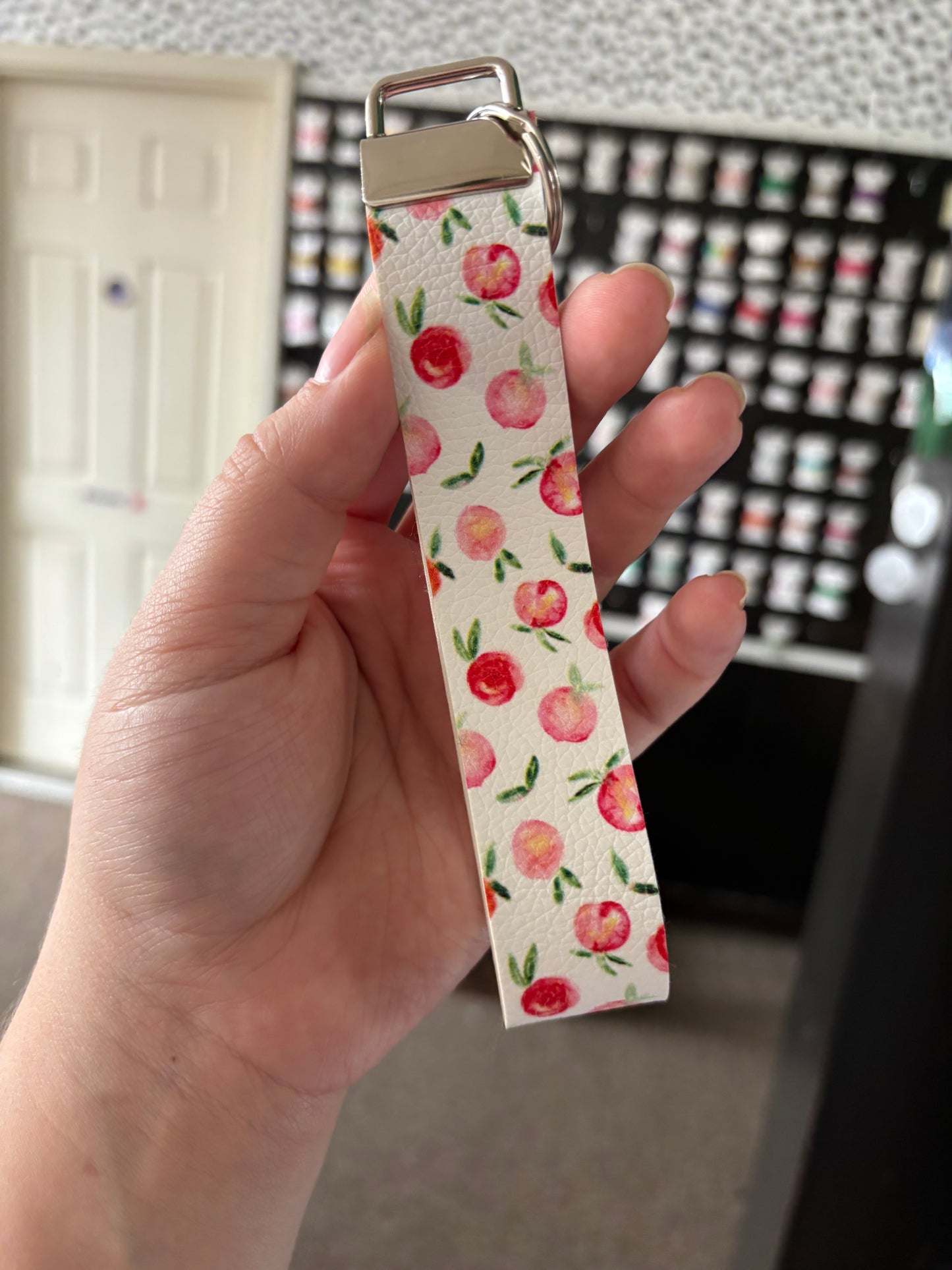 Peaches key chain