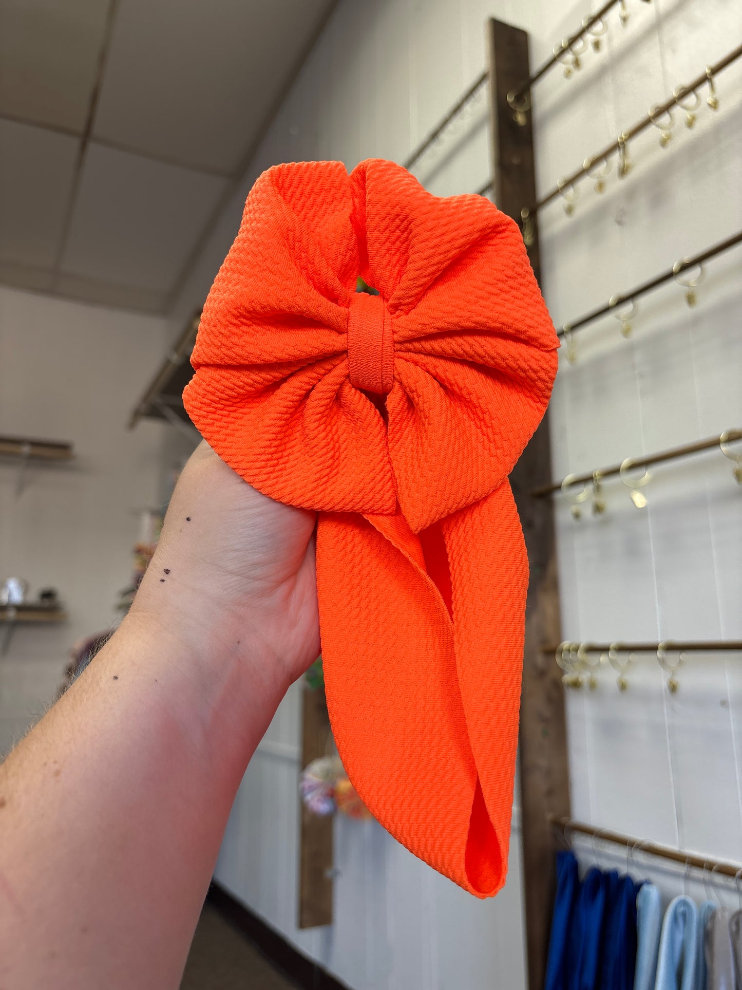 Neon orange messy wrap- toddler