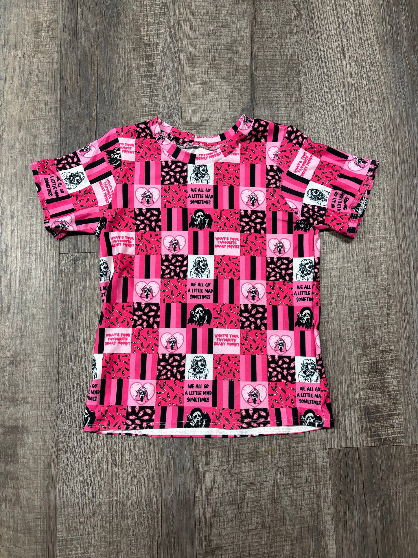 Patchwork ghost face- 5t jelly shirt