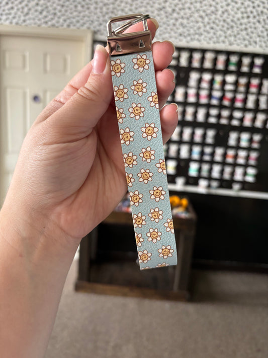 Blue flower key chain