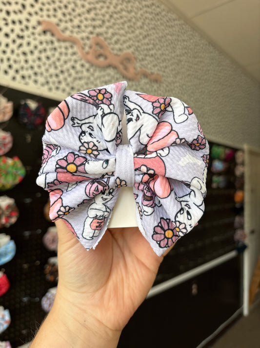 Friendly ghost messy clip bow