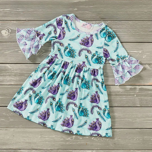 Mystical peacock girls dress- 6/6x