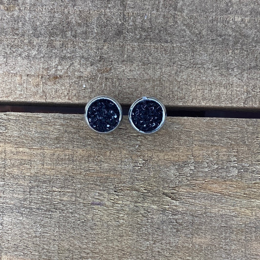 Black Durzy 8mm Stud Earrings