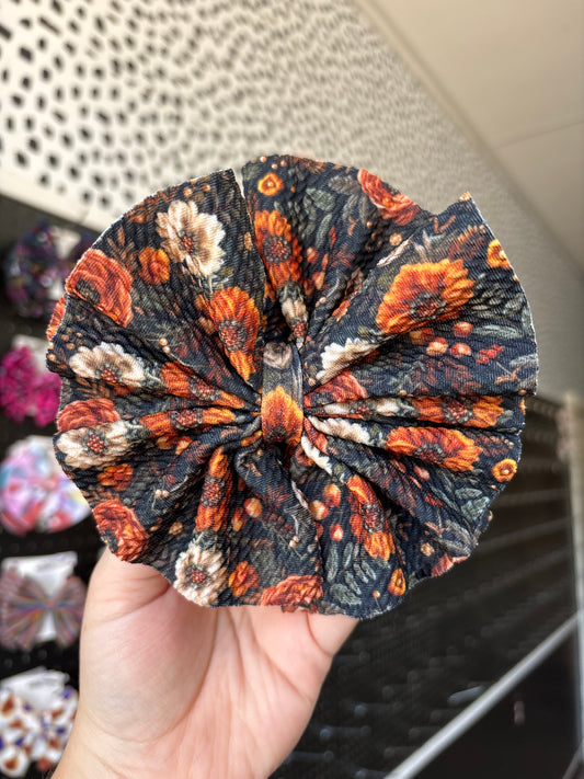 Fall floral- shredded bow