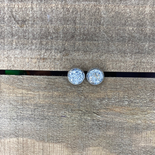 Silver Durzy 8mm Stud Earrings