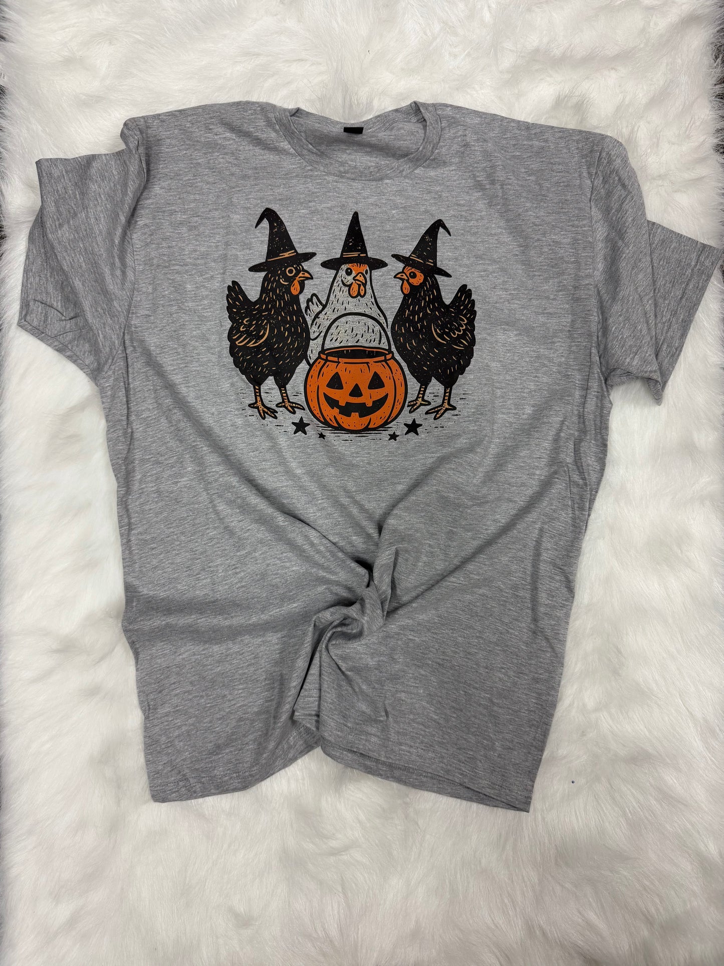 Halloween chickens- Tshirt- adult XL