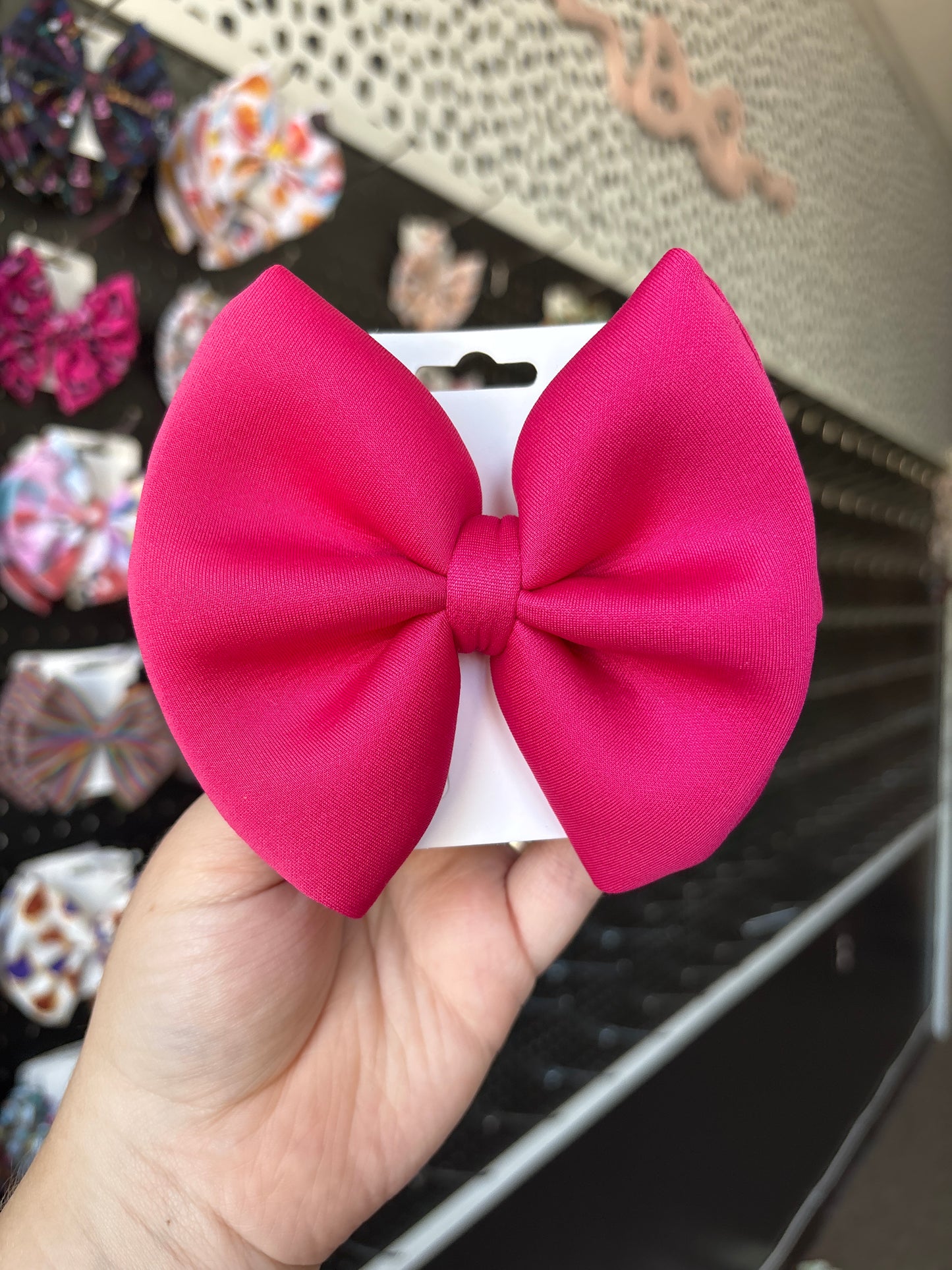 Pink puff bow