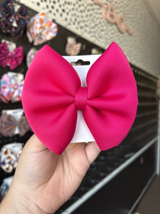 Pink puff bow