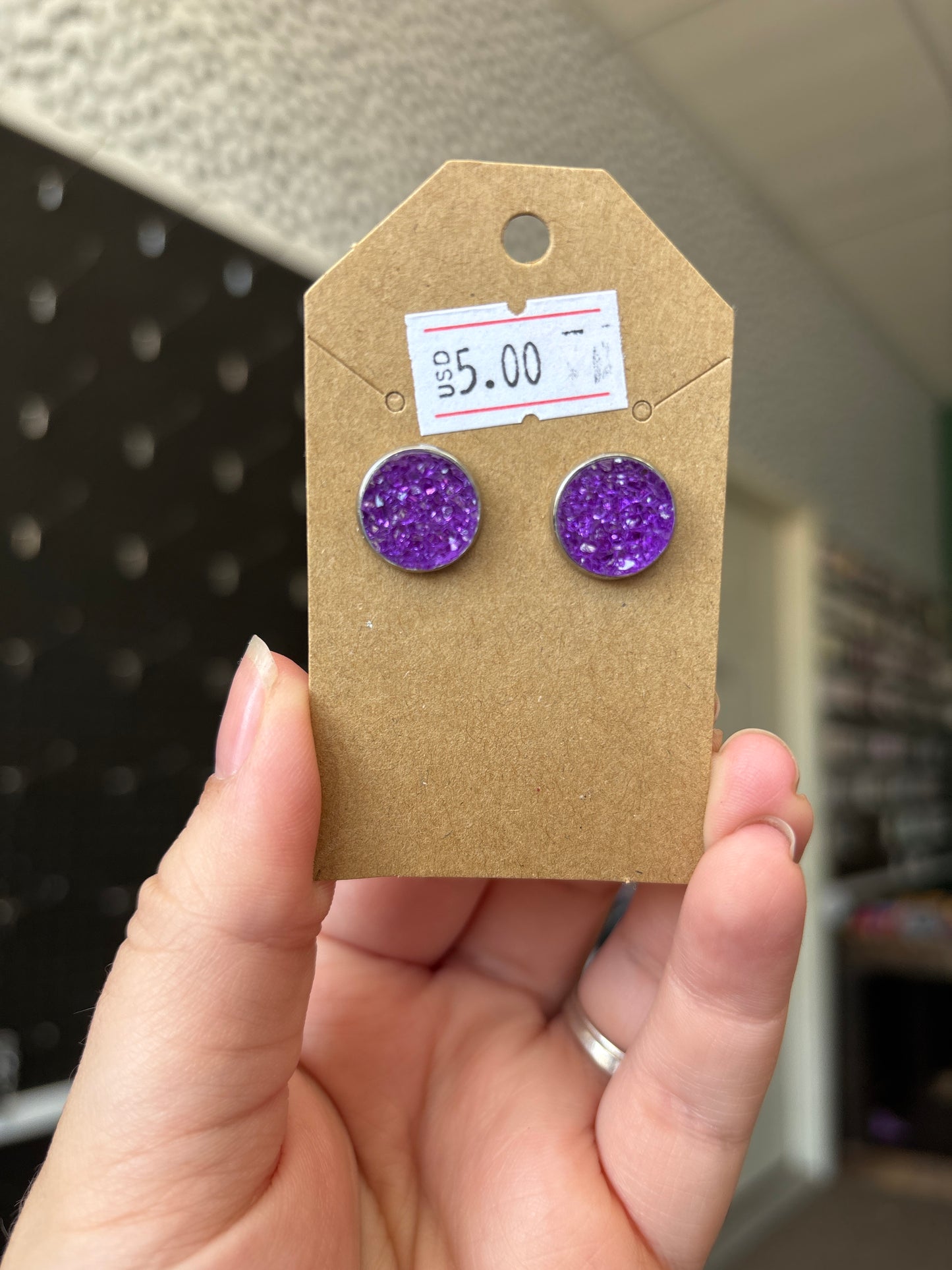 Purple Durzy 12mm earrings