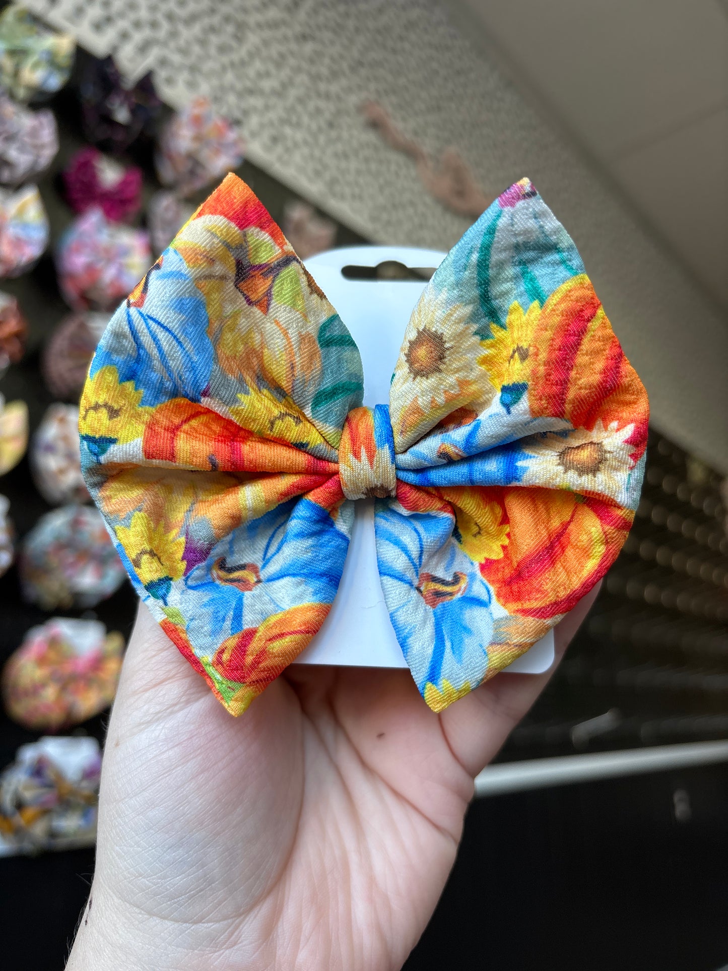 Sunflower & pumpkin regular bow
