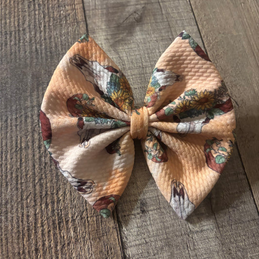 Floral cow skull- regular bow