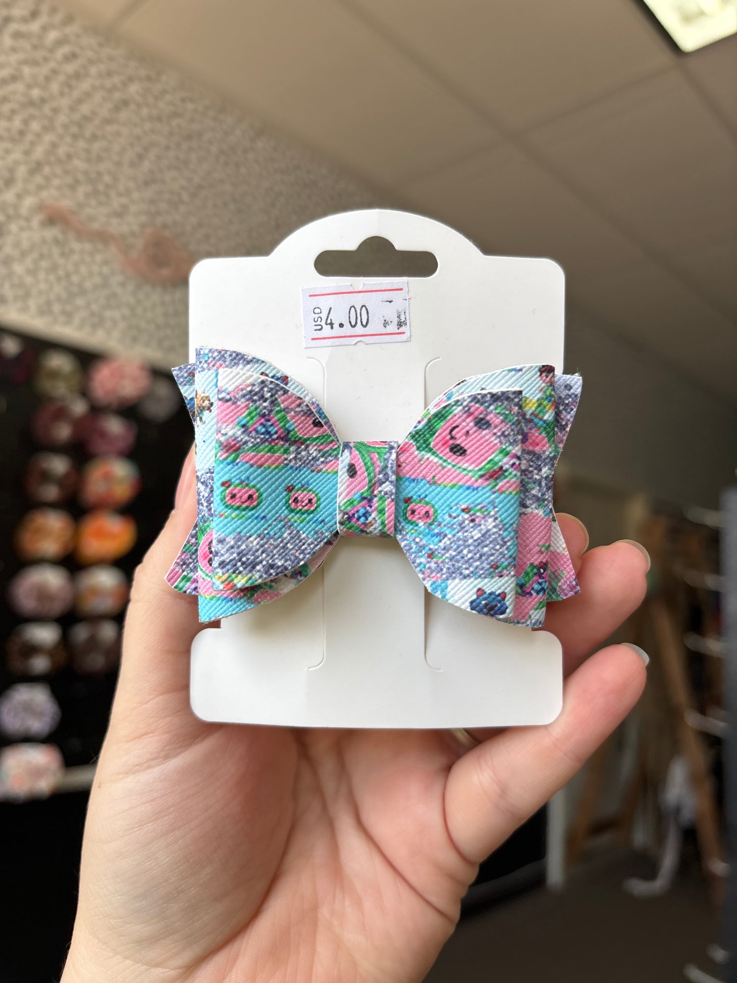 Coco petite faux leather bow