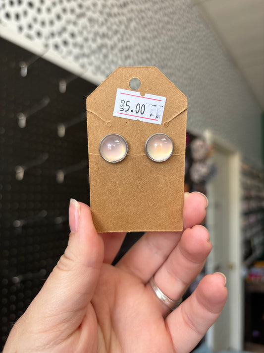 Crystal ball 12mm earring