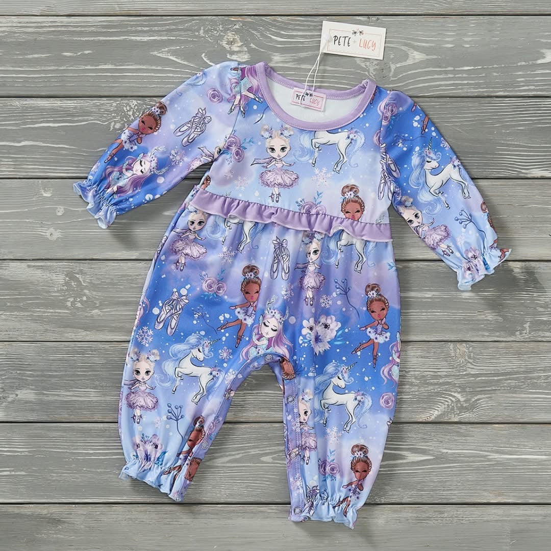 Wintry dance girl infant romper- 12-18m