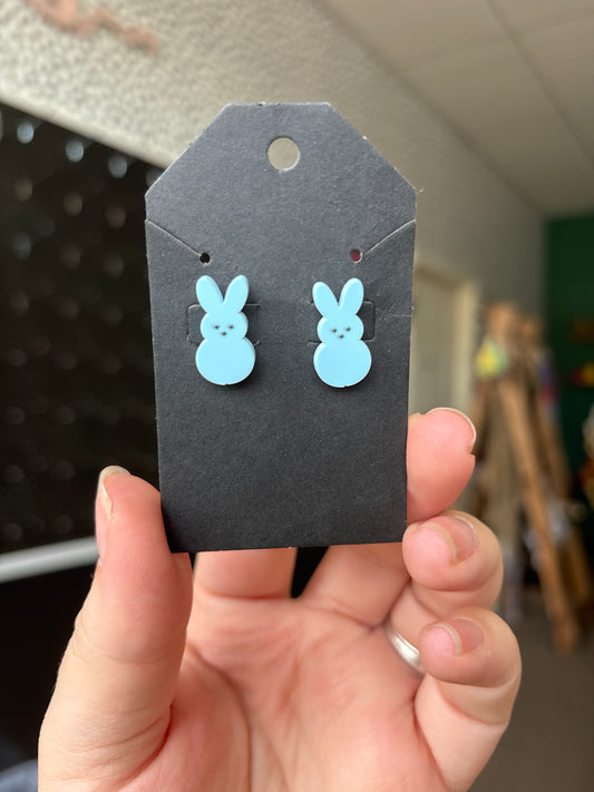Blue marshmallow earrings