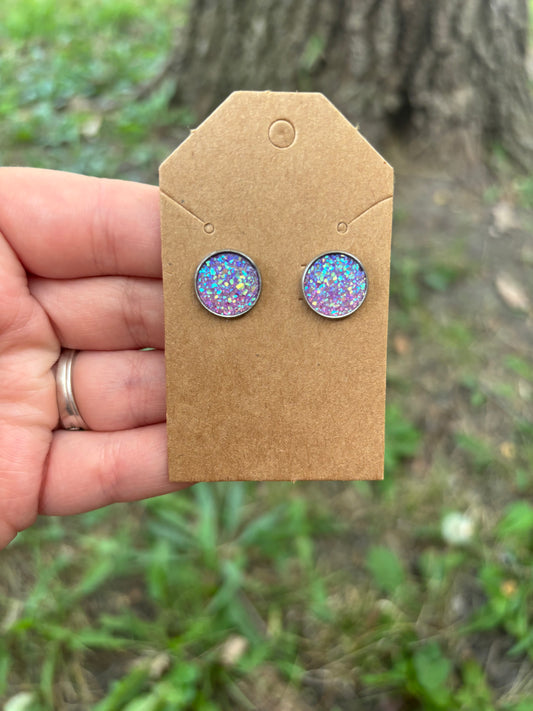 Icy purple Durzy 12mm earrings