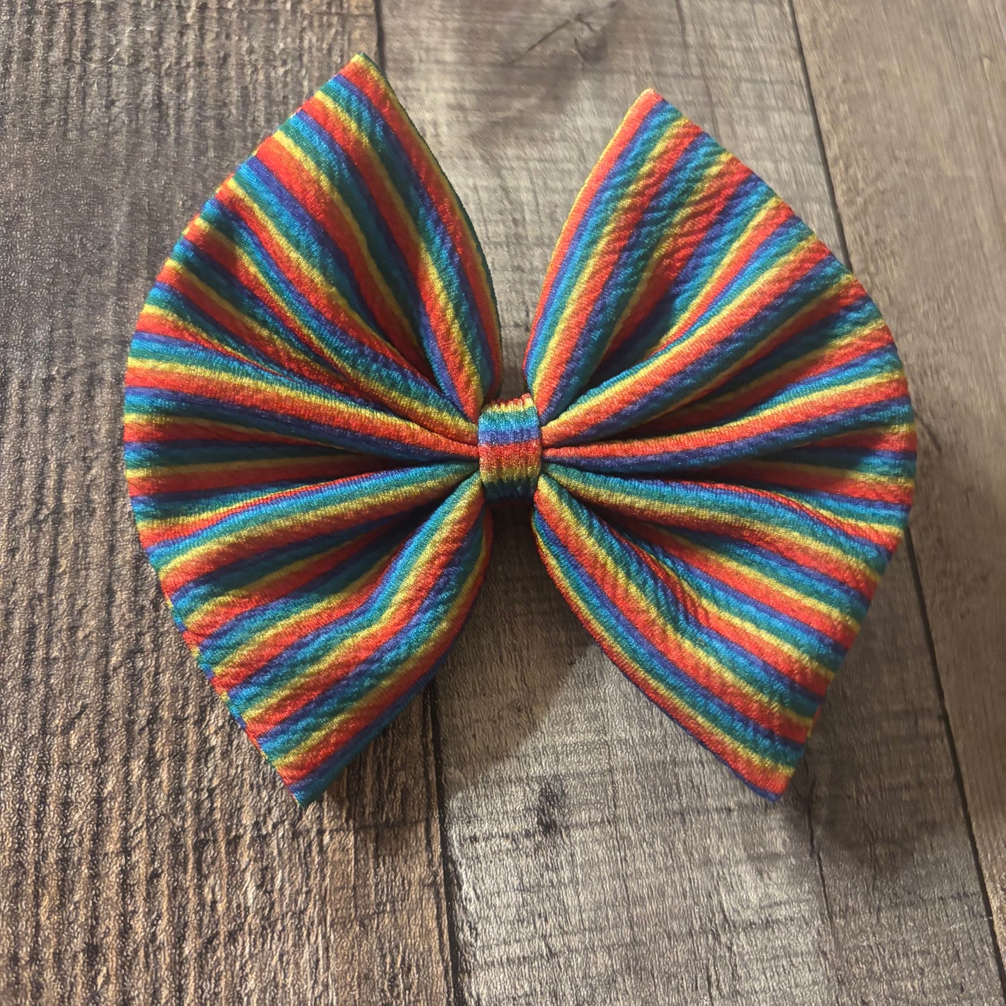 Rainbow stripes- regular bow