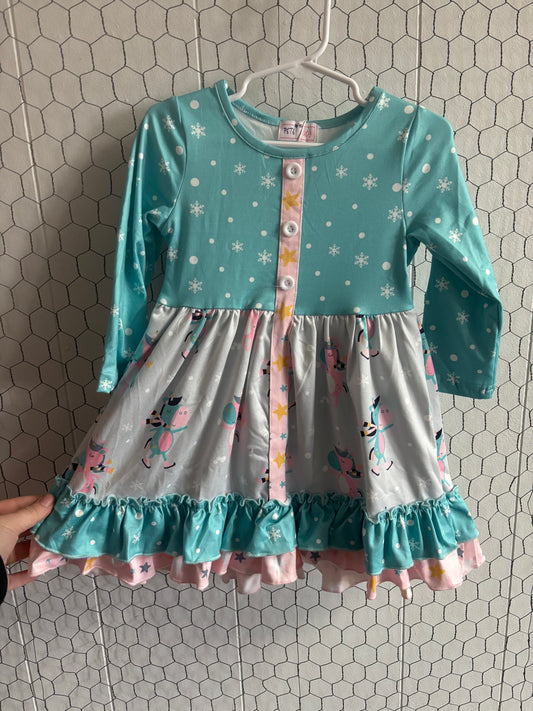 Icy unicorn wonderland girl dress