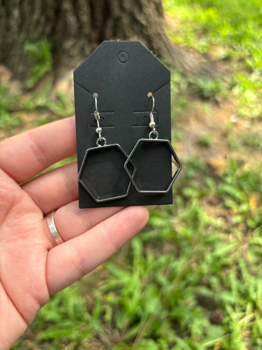 Hexagon dangle earrings