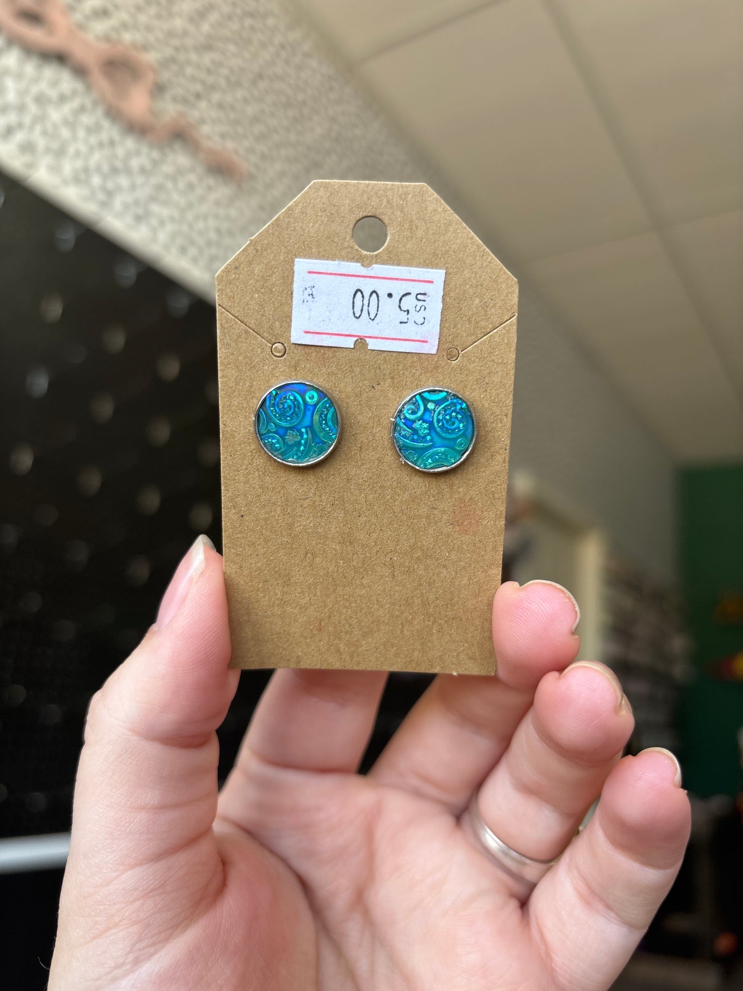Blue durzy 12mm earrings