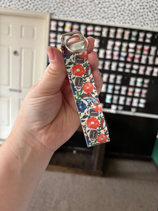 Orange football key chain