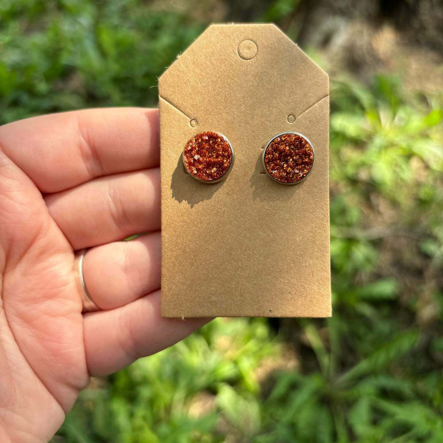 Orange Durzy 12mm earrings