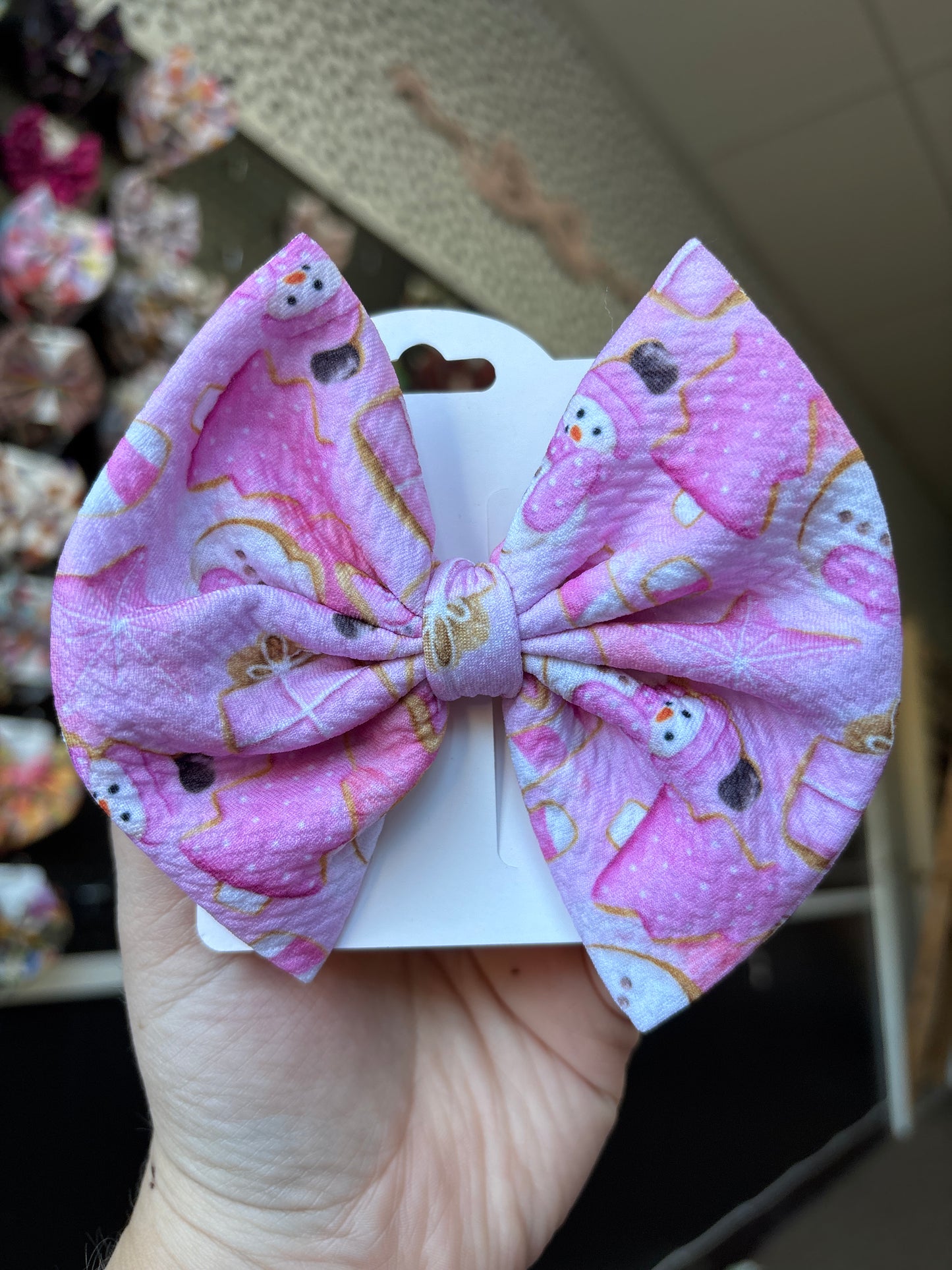 Pink Christmas cookies regular bow