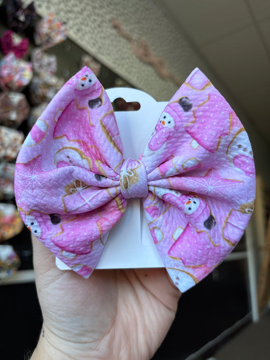 Pink Christmas cookies regular bow