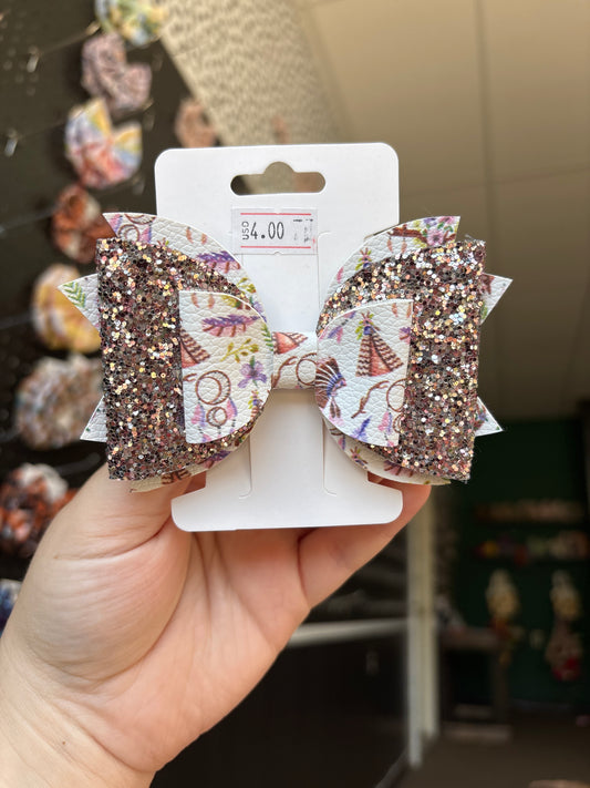 Dream catcher- faux leather bows