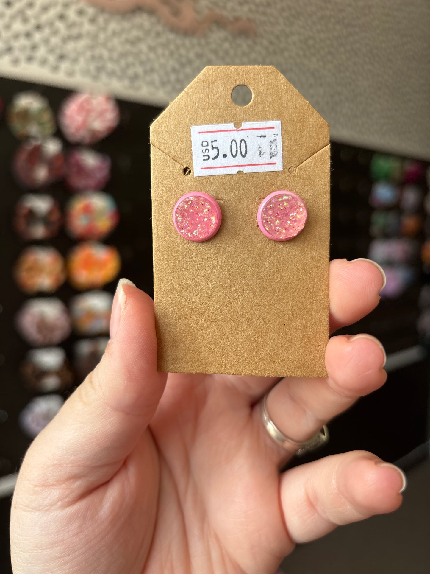 Icy Pink Durzy 10mm Stud Earring