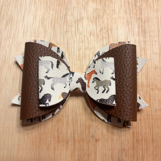 Horse- faux leather bows