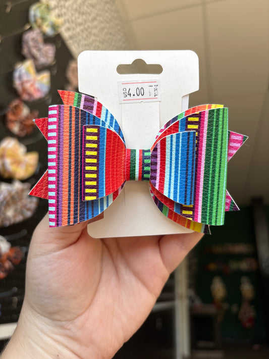 Serape- faux leather bows