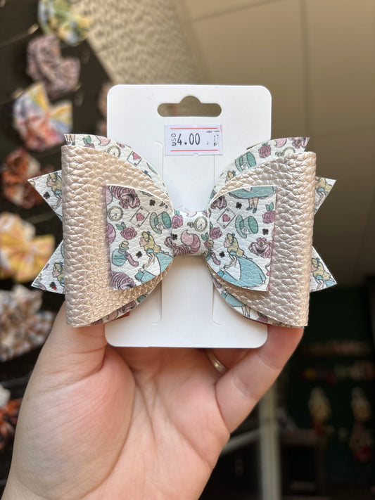 Wonderland- faux leather bows