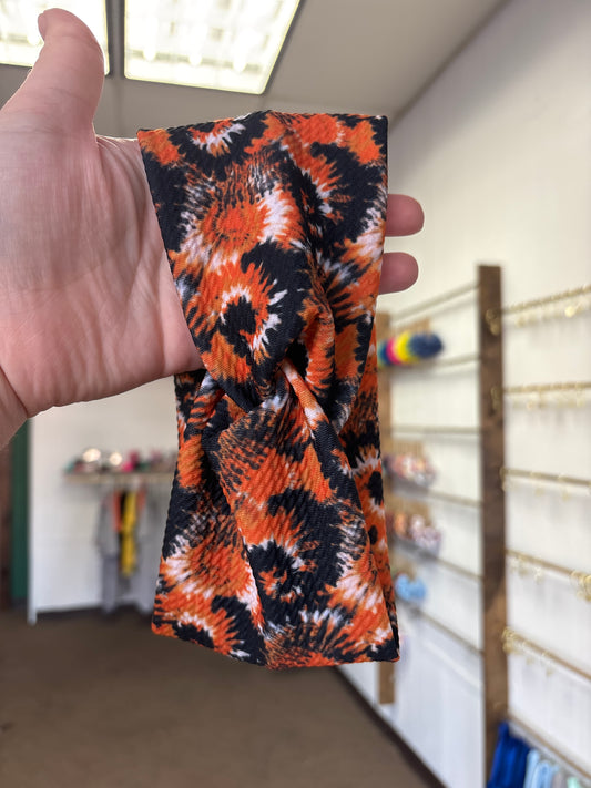 Halloween tie dye twist headband