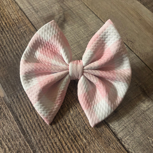 Pink/white plaid- regular bow