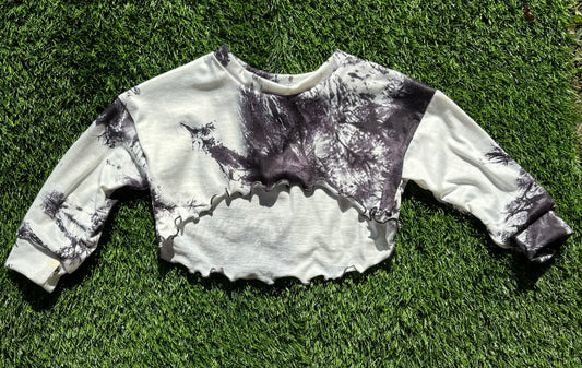 2t-black and white tie dye-honey top