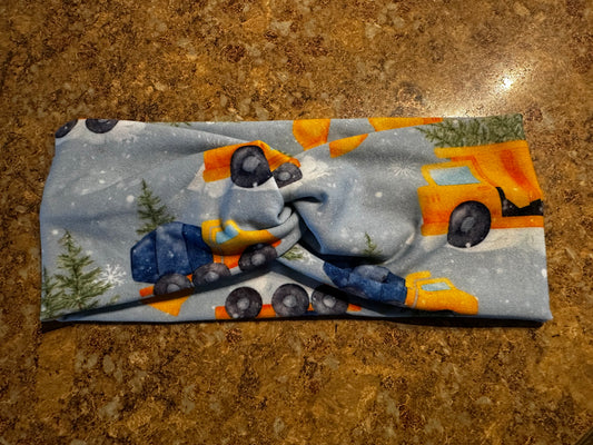 Christmas Construction Trucks Headband