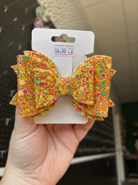 Citrus- faux leather bows
