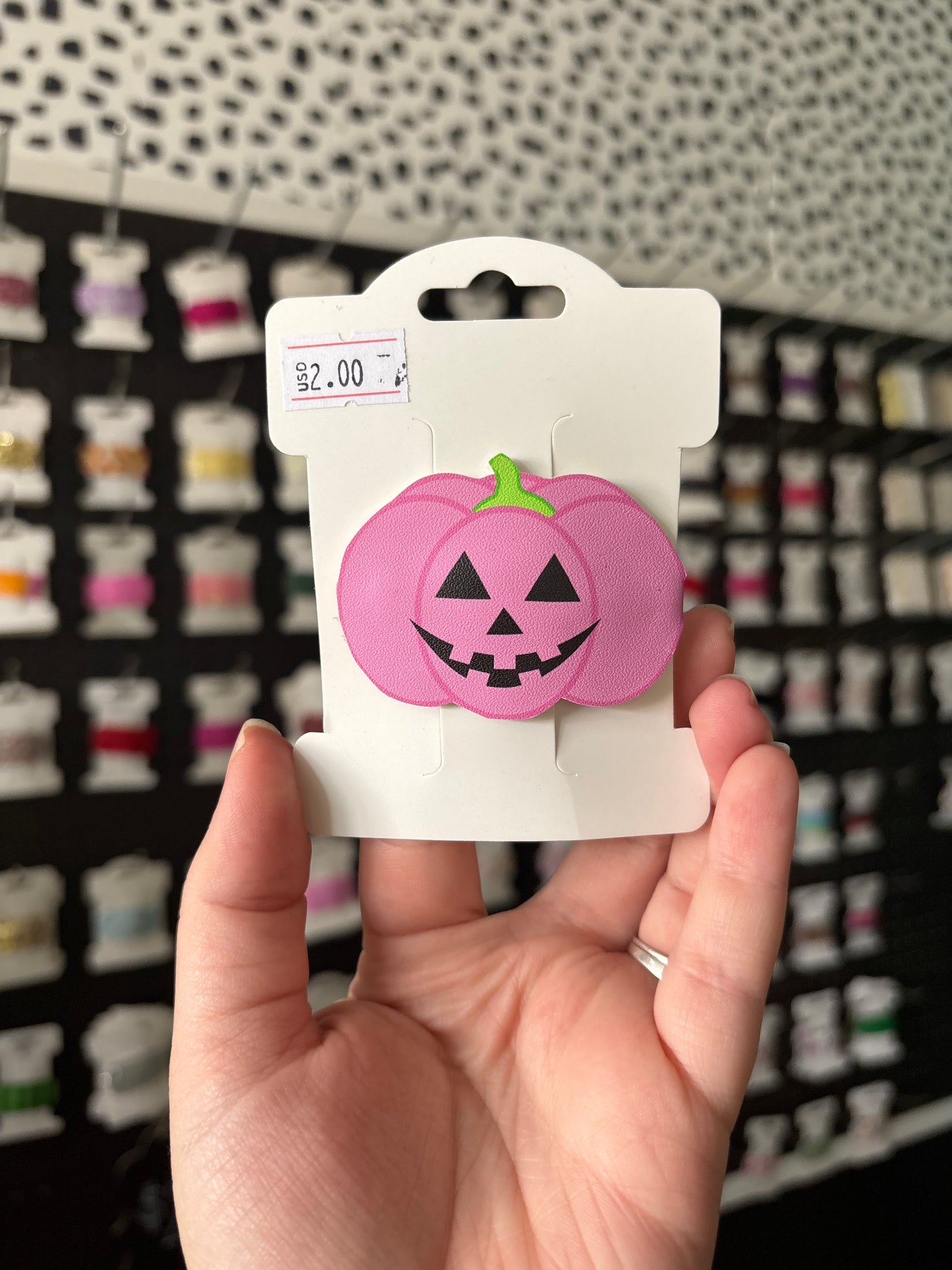 Pink pumpkin snap clip