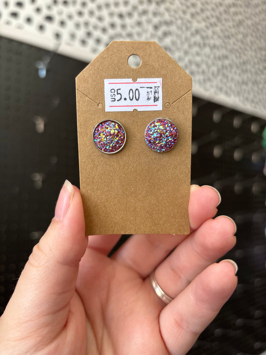 Multi color Durzy 12mm earring