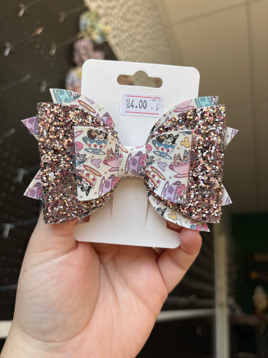 Teacup- faux leather bows