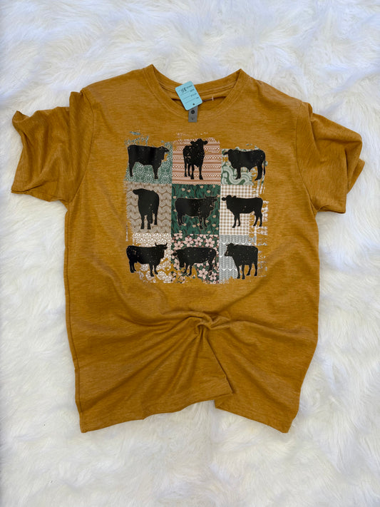Patchwork cow- tshirt by berk&co- adult medium