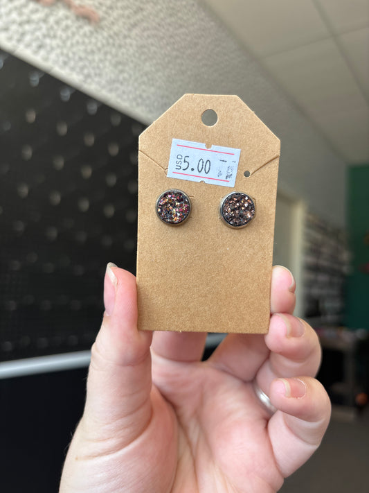 Rose gold 10mm earrings